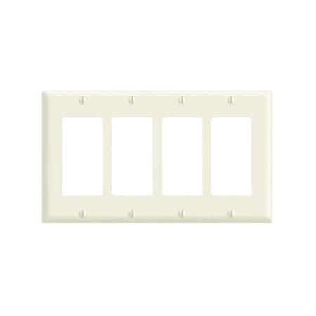 Leviton Leviton White 4 gang Thermoset Plastic Decorator Wall Plate 1 pk 80412-00W