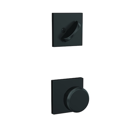 Schlage Residential Schlage Custom Custom Bowery Knob with Collins Rose Dummy Interior Trim Matte Black Finish FC94BWE622COL