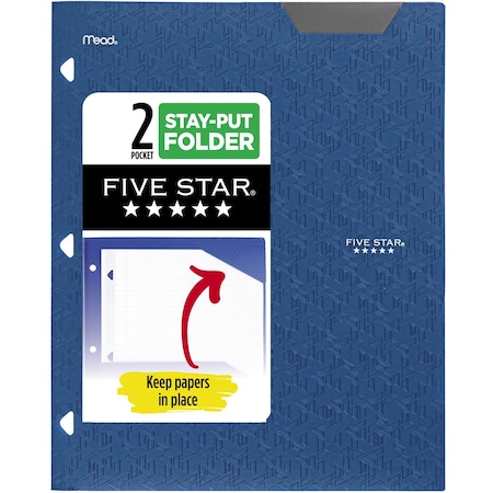 Five Star Five Star 2-Pocket Stay-Put Plastic Fold 33342