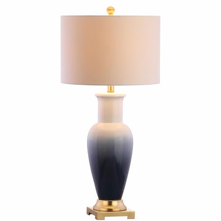 Jonathan Y Dip Dye 31.5" Ceramic LED Table Lamp, White/Navy JYL3017A