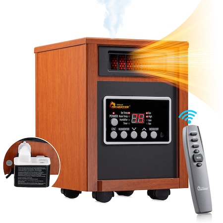 Dr Infrared Heater Advanced Dual Heating System with Humidifier and Oscillation Fan and Remote Control, 1500W DR-998