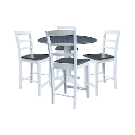 Whitewood Industries Extension Dining Tables, 45 in L, 38 in H, Parawood, 5 Piece Set K05-42DPT-27-S402-4