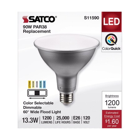 Satco PAR38 E26 (Medium) LED Bulb Tunable White/Color Changing 90 Watt Equivalence S11590