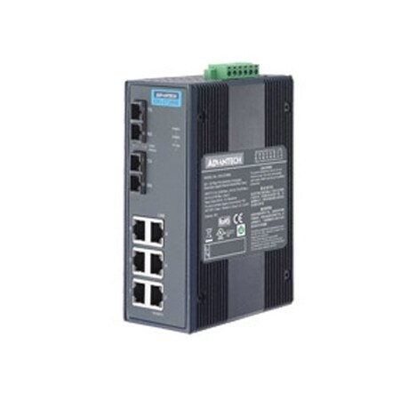 Advantech 6G+2G ST-MM Unmanaged Ethernet Sw w/Wide Temp EKI-2728MI-ST-BE