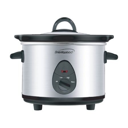 Brentwood Industries 1.5 Quart Slow Cooker in Stainless Steel with 3 Settings SC-115S