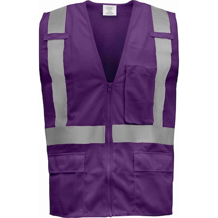 Ironwear Hi-Vis Safety Vest S , Zipper 5 Pockets 1284-PRZ-RD-SM