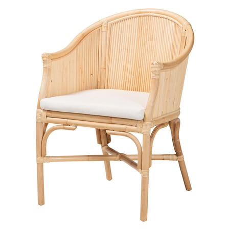 Bali & Pari Hollis Natural Rattan Barrel Dining Chair 262-14441-ZORO