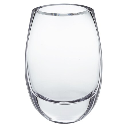 Homeroots 8" Clear Oval Crystal Glass Table Vase 375842