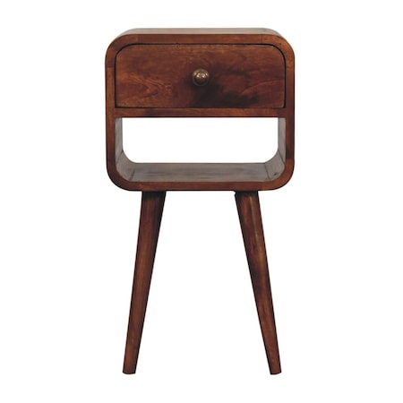 Homeroots 22" Brown Solid Wood Square One Drawer Nightstand 651848