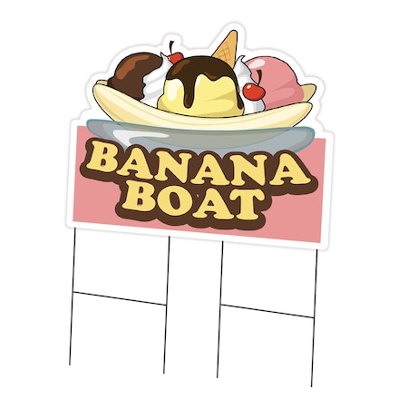 Signmission Banana Boat Die Cut Yard Sign & Stake outdoor plastic coroplast window, C-DC-2436-Banana Boat19 C-DC-2436-Banana Boat19