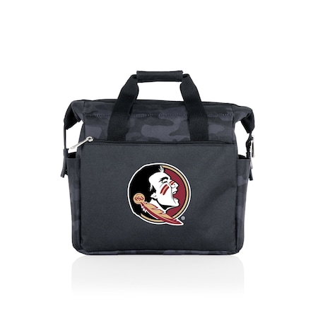 Picnic Time Family Of Brands NCAA Florida State Seminoles On The Go Lunch Bag Cooler - Soft Cooler Lunch Box, Black Camo 510-00-182-174-0