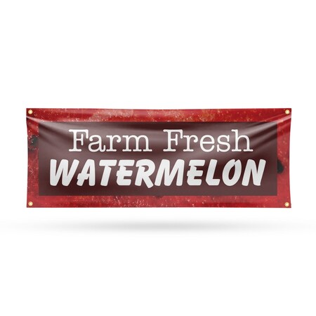 Signmission Farm Fresh Watermelon, 18 Inch x 48 Inch, Vinyl Banner B-30620