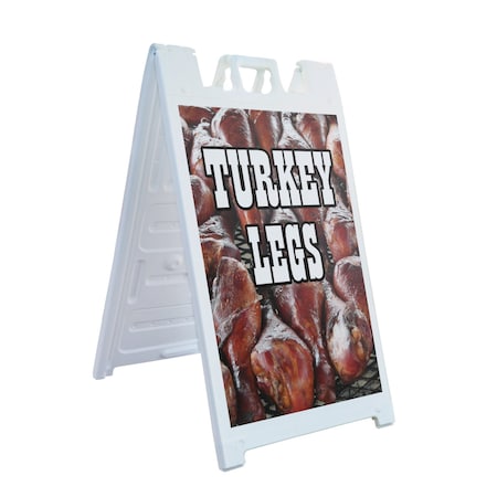 Signmission Turkey Legs, A-Frame & 2 Decals Installed, Heavy-Duty Plastic Frame SBHD-D-2436-Turkey Legs