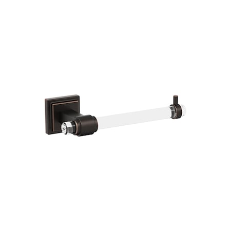 Amerock Glacio Clear/Oil-Rubbed Bronze Contemporary Single Post Toilet Paper Holder BH36061CORB