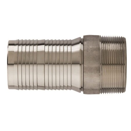 Kuriyama Kuri-Krimp 3 in. Size Interlocking Hose Nipple (316 Stainless), NPT Threads CRN-SS300