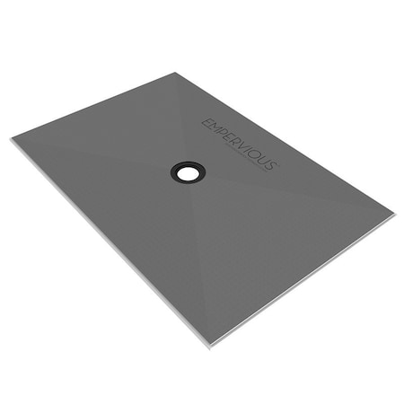 Emser Tile Empervious Series Shower Pan With Drain, 72 in L, 48 in W, 1 in H, Fiberglass/XPS Foam ZGBSP4872