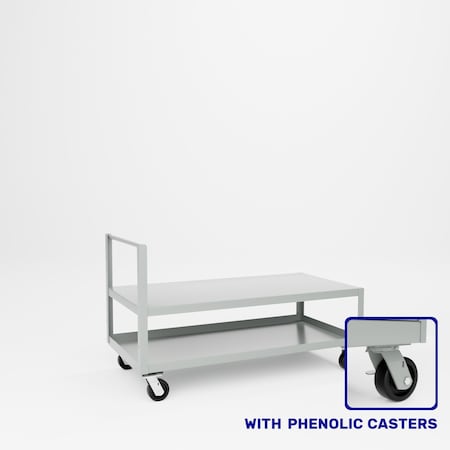 Pucel Single Handle Heavy Duty Truck, 30 in D x 60 in W x 36 in H, Gray 30-TR-60P
