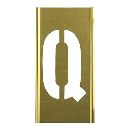 C.H. Hanson Stencil Sort-6" Brass Gothic Q, Letter, Gothic Font, Brass, 1 Pieces 10016Q