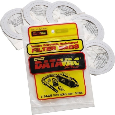 Datavac Replacement Bags for Handheld Steel Vacuum/Blower, PK5 120-516620