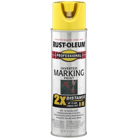 Rust-Oleum Inverted Marking Paint, 15 Oz, Hi-Visibility Yellow 266577