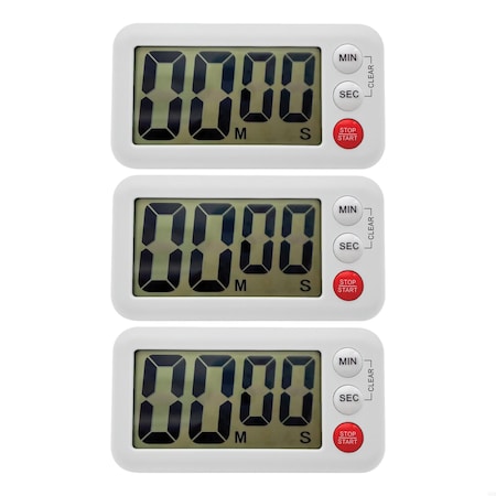 Teacher Created Resources Magnetic Digital Classroom Timer, White, 3PK 21040