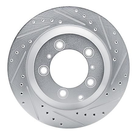 Dynamic Friction Co DFC Brake Rotor - Drilled and Slotted - Silver 631-02130R