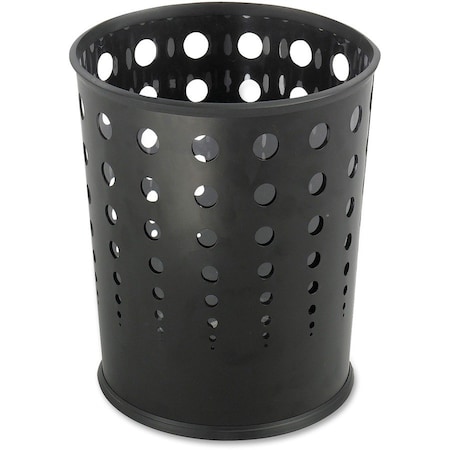 Safco Bubble 6 gal Round Indoor Trash Can, Black, None, PVC Plastic, Steel, Not Applicable, 3 PK 9740BL