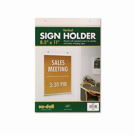 Nudell Acrylic Sign Holder, Vertical, 8.5 x 11, Clear NUD38011