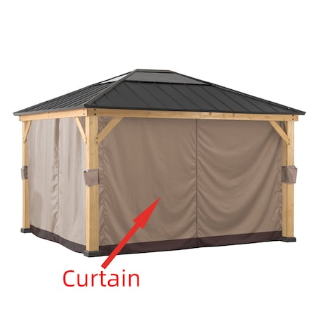 Sunjoy Replacement Curtains for 11 ft. 13 ft. Wood-Framed Gazebos A111305420