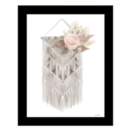 Homeroots BOHEMIAN MACRAME Black Framed Print Wall Art 530127