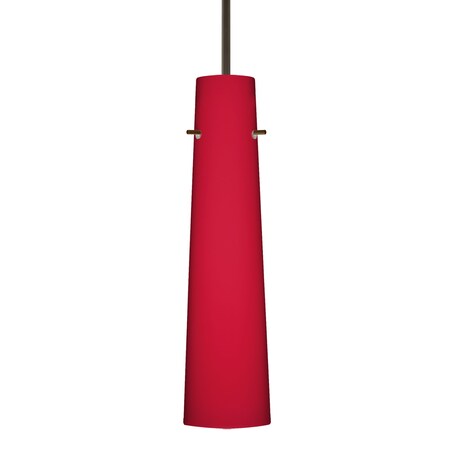 Besa Lighting Camino Cord Pendant, Ruby Matte, Bronze Finish, 1x5W LED 1BT-5674RM-LED-BR