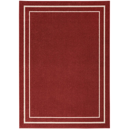 Homeroots 6' X 9' Brick Red And Ivory Indoor Outdoor Area Rug 545497