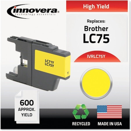Innovera Ink Cartridge, Yellow, Brother, MaxPge 6000 IVRLC75Y