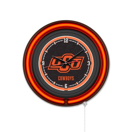 Holland Bar Stool Oklahoma State University 15 Double Neon Wall Clock Clk15BK
