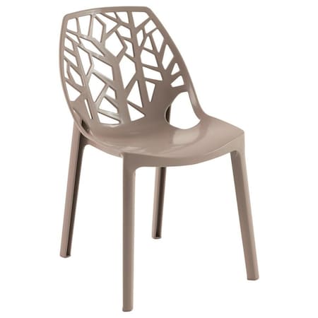 Leisuremod Modern Cornelia Dining Chair, Solid Taupe C18STP