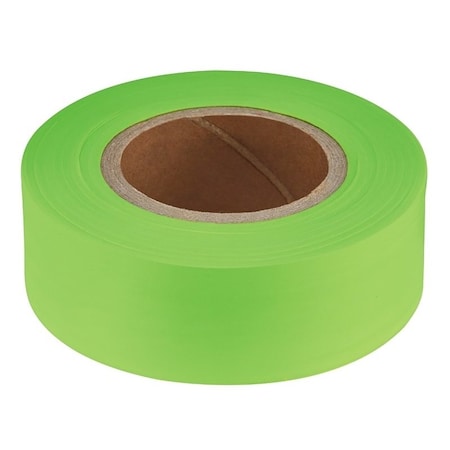 Empire Level Flagging Tape, 200 ft L, 1 in W, Lime Green, Plastic 77-001