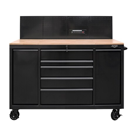 Viper Tool Storage 60-Inch 7-Drawer Rolling Tool Cabinet Workstation, Black V6007WSBLR