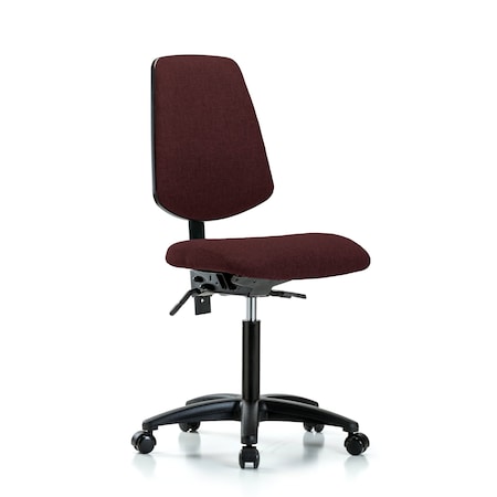 Blue Ridge Ergonomics Fab Med Bench Chair, Bk, Cast, Bur, No Arms, 22" to 29" Height, Burgundy BR-FMBCH-MB-RG-T0-A0-NF-RC-F41