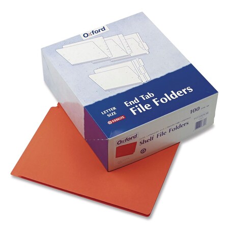Pendaflex Colored End Tab Folders with Reinforced 2-Ply Straight Cut Tabs, Letter Size, Orange, 100PK H110DOR