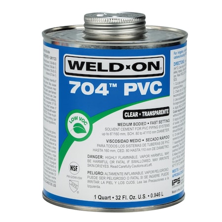Weld-On 704 Clear Cement For PVC 32 fl. oz. 12123