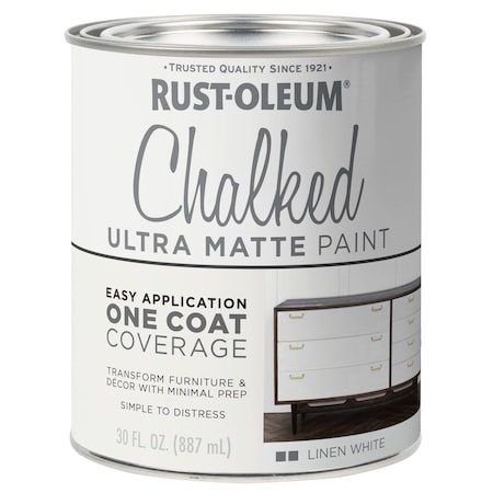 Rust-Oleum Chalked Ultra Matte Paint, Linen White, 1 Qt 285140