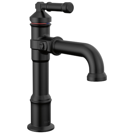 Delta Broderick Single Handle Bathroom Faucet In Matte Black 684-BL-DST