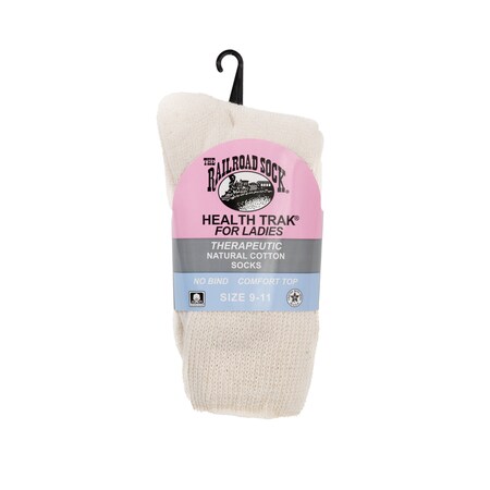 Railroad Sock Womens Crew Socks, 95% Cotton, 3% Nylon, 2% Elastic, Natural, 5-10 W; 4 Pair-7.5 M, 2 PK 634 NA