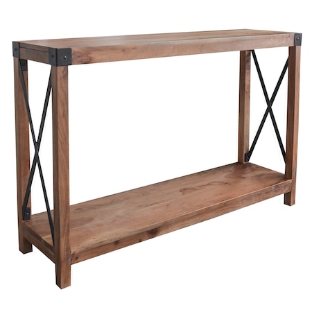 Amerihome Acacia Wood Rustic Entryway Console Table 27077088090