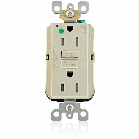 Leviton AFCI Receptacle 15A HG/TR Ivory AFTR1-HGI