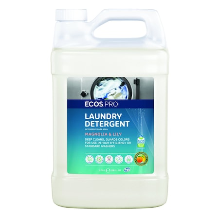 Ecos High Efficiency Laundry Detergent, Liquid, Magnolia and Lily, Clear, 4 PK PL9750/04
