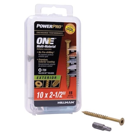 Hillman Multi-Material Screws, Bronze Steel 15 PK 116802