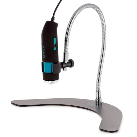 Amscope Q-Scope 500X 2MP Handheld USB Digital Microscope w/LED Illumination, Polarizer, and Gooseneck Stand QS-20500-MS20