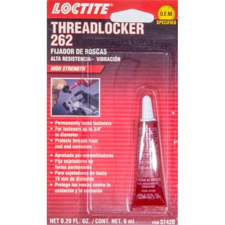 Loctite 487231 262 Thread Locker, 6 ml Tube  Red LOC487231