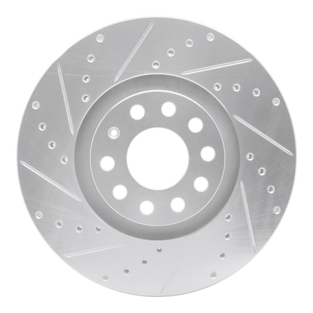 Dynamic Friction Co DFC Brake Rotor - Drilled and Slotted - Silver 631-73036L